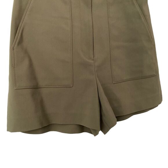 Tibi High Rise Olive Urban Stretch Cargo Shorts in Size 2 - Picture 6 of 10